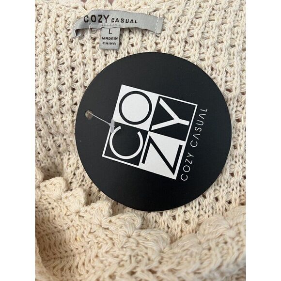 Ladies Large Natural Floral Crochet Crop Top Boho Embroidered Sweater Tank Top - Picture 5 of 6